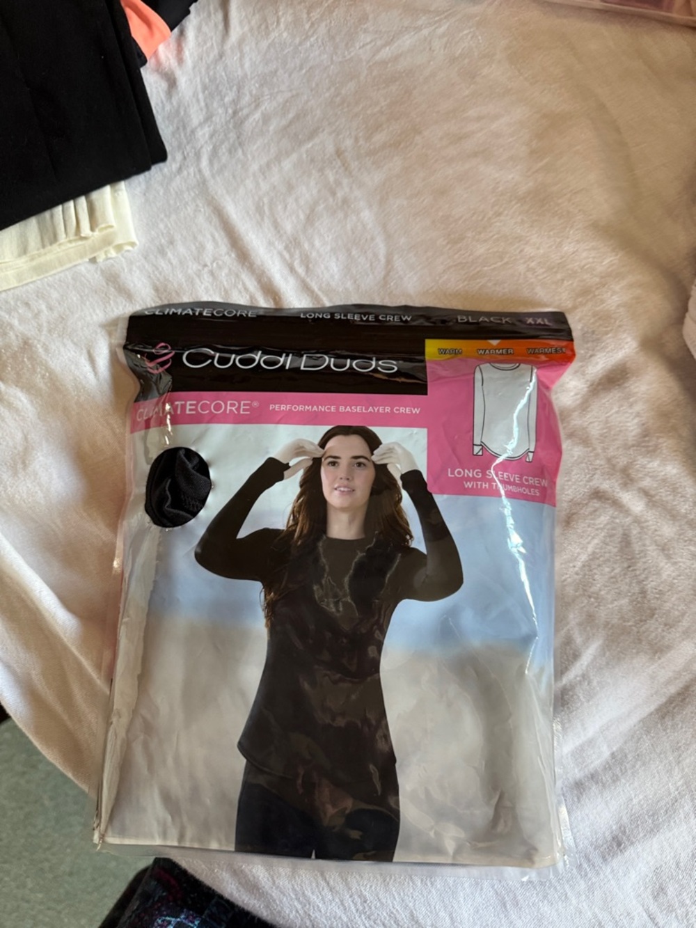 Cuddl Duds Black Long Sleeve Performance Baselayer Crew XXL brand new